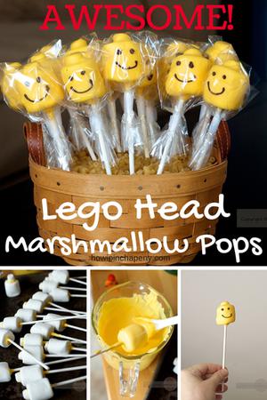 Lego Head Marshmallow Pops