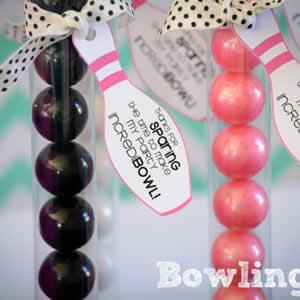 bowling gumball tube party favors
