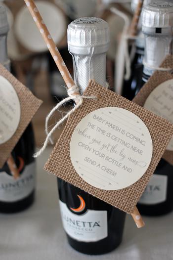 champagne baby shower favor tags
