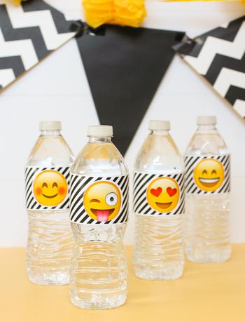 emoji water bottle labels