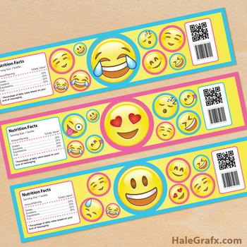 emoji water bottle labels