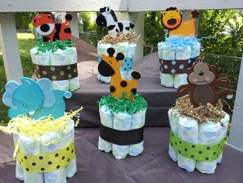 Jungle Diaper Cakes