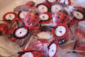 Lady Bug Chocolate Sticks