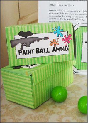 Paintball Party Favor Box
