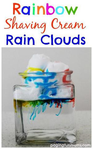 Rainbow Rain Clouds Science Experiment