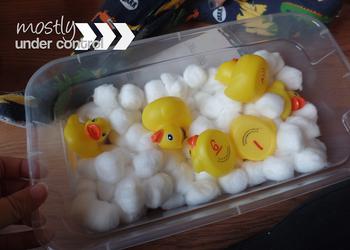 Cotton Ball Sensory Bin