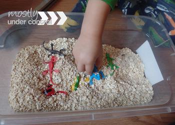 Oatmeal Sensory Bin