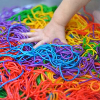 Rainbow Noodle Senory Bin