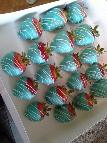 Tiffany Blue Chocolate Covered Strawberries