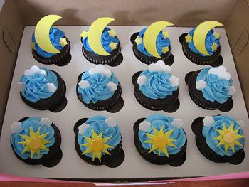 twinkle twinkle little star baby shower cupcakes