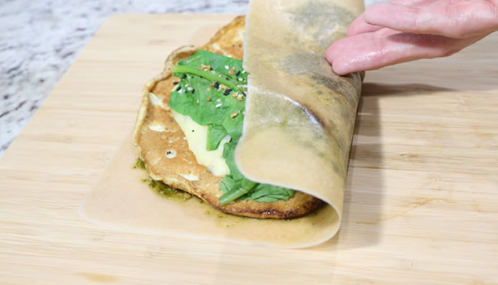 Keto Breakfast Recipe - Low Carb Egg - Spinach - Coconut Wrap - Gluten Free 