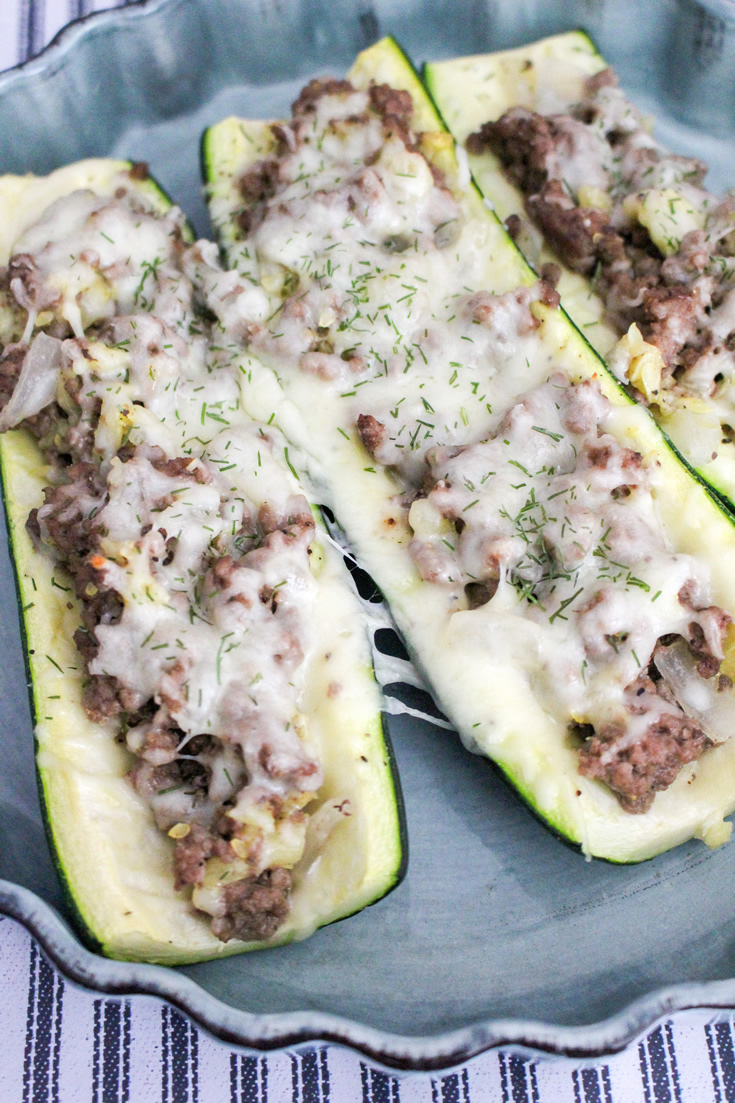 Keto Zucchini Boats - Low Carb Zucchini Boats With Ground Beef - Keto Stuffed Zucchini Recipe - Easy Keto Recipe-