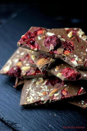 Raspberry Almond Chocolate Fat Bombs