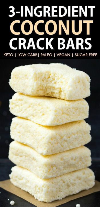 3 Ingredient Paleo Vegan Coconut Crack Bars