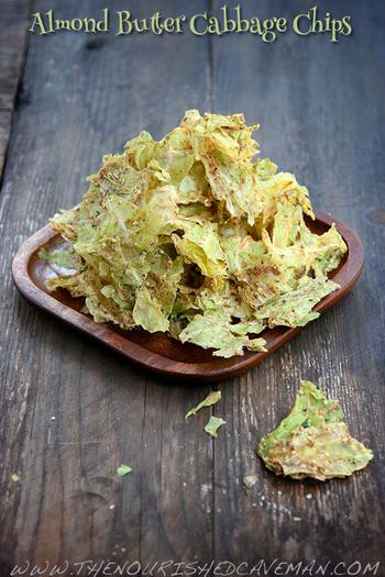 Almond Butter Cabbage Chips