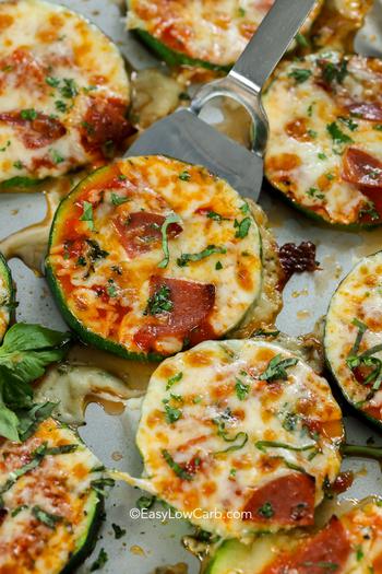 Keto Low Carb Zucchini Pizza Bites