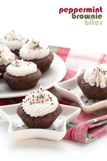 Peppermint Chocolate Keto Brownie Bites