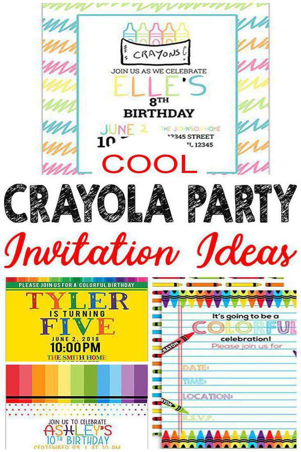 Doodle Crayons Birthday Invitations 