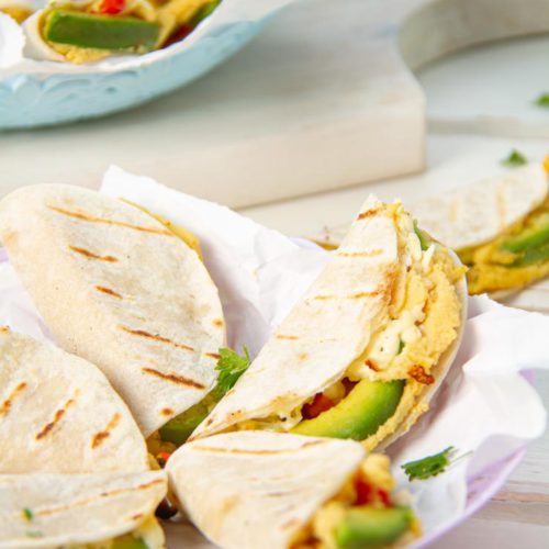 Mini Avocado and Hummus Quesadilla